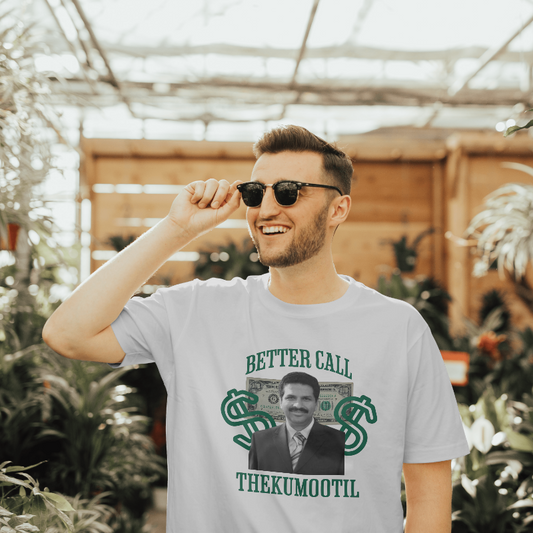 Kerala crossover meme t shirt – Better Call Thekkummotil insurance agent design