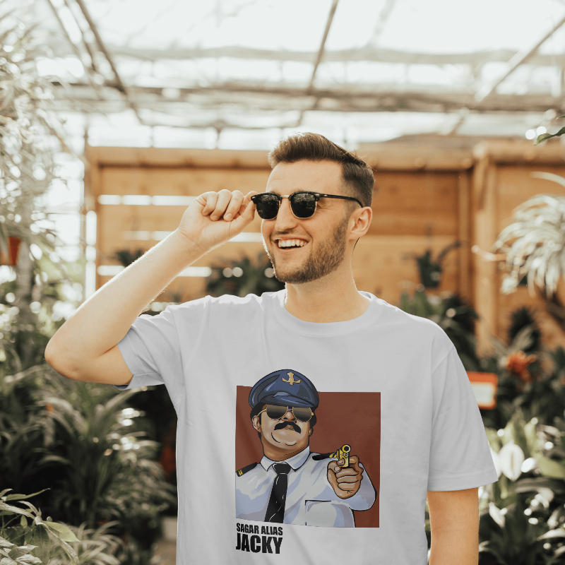 Mohanlal Sagar Alias Jacky collab design t shirt – NID Ahmedabad designer Akash × Petrocrib