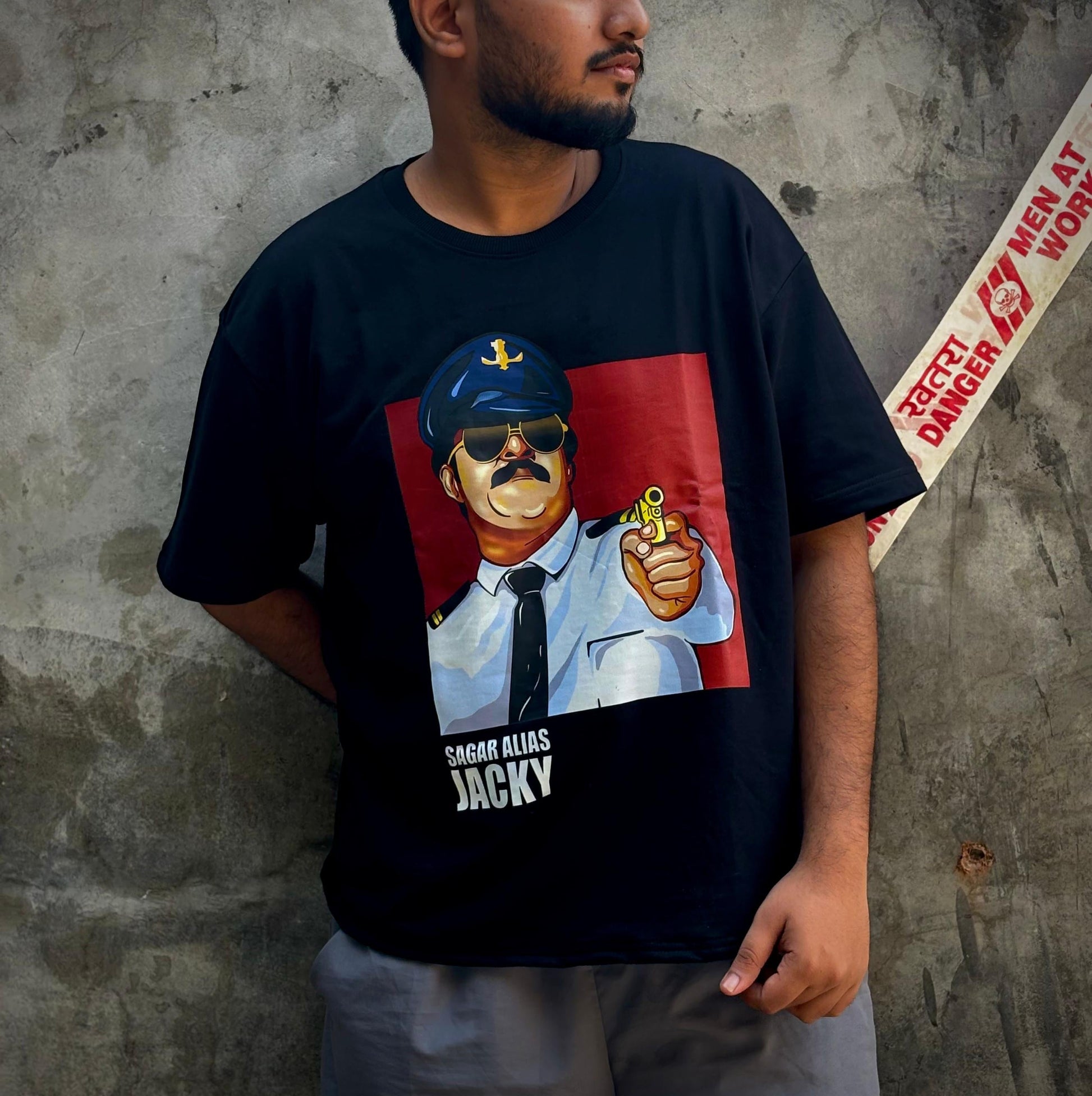 Sagar Alias Jacky Mohanlal tribute t shirt – Petrocrib × Akash NID collab – Irupatham Noottandu